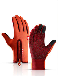 Winter Thermal Gloves Touch Screen Riding Motorcycle Sliding Waterproof Sports Gloves With Fleece