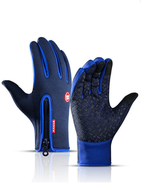Winter Thermal Gloves Touch Screen Riding Motorcycle Sliding Waterproof Sports Gloves With Fleece