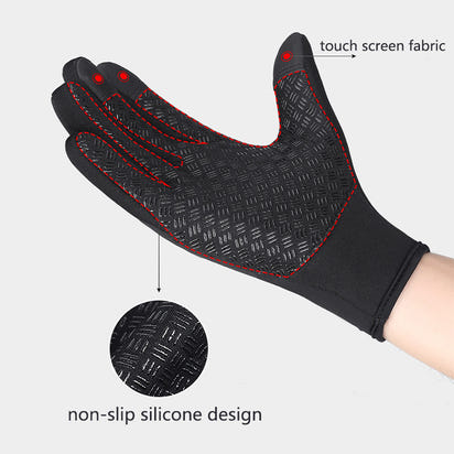 Winter Thermal Gloves Touch Screen Riding Motorcycle Sliding Waterproof Sports Gloves With Fleece