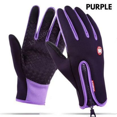 Winter Thermal Gloves Touch Screen Riding Motorcycle Sliding Waterproof Sports Gloves With Fleece