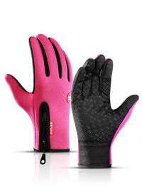 Winter Thermal Gloves Touch Screen Riding Motorcycle Sliding Waterproof Sports Gloves With Fleece
