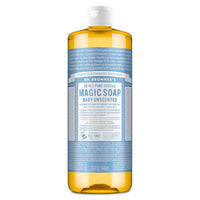 Pure-Castile Magic Liquid Soap - Made with Regenerative Organic Certified Oils - 18-In-1 Uses for Face, Body, Hand Gentle on Baby & Sensitive Skin Body Wash Unscented,32Oz