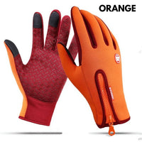 Winter Thermal Gloves Touch Screen Riding Motorcycle Sliding Waterproof Sports Gloves With Fleece