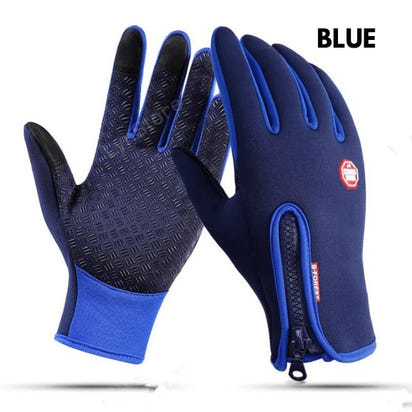 Winter Thermal Gloves Touch Screen Riding Motorcycle Sliding Waterproof Sports Gloves With Fleece