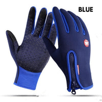 Winter Thermal Gloves Touch Screen Riding Motorcycle Sliding Waterproof Sports Gloves With Fleece