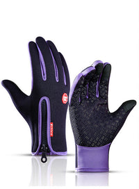 Winter Thermal Gloves Touch Screen Riding Motorcycle Sliding Waterproof Sports Gloves With Fleece