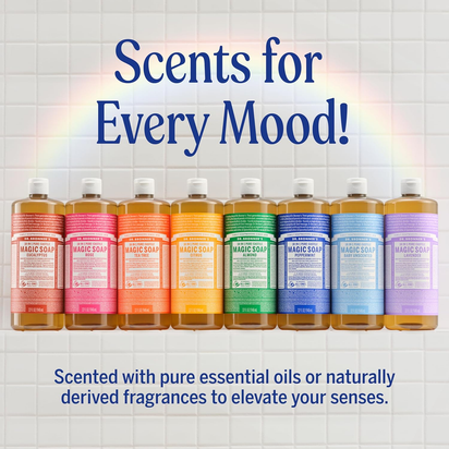 Pure-Castile Magic Liquid Soap - Made with Regenerative Organic Certified Oils - 18-In-1 Uses for Face, Body, Hand Gentle on Baby & Sensitive Skin Body Wash Unscented,32Oz