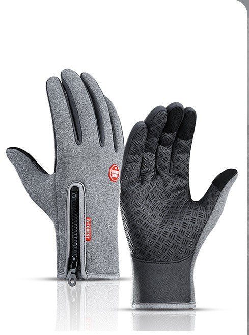 Winter Thermal Gloves Touch Screen Riding Motorcycle Sliding Waterproof Sports Gloves With Fleece