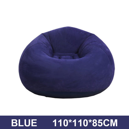 Large Lazy Inflatable Sofas Chair Flocking Flocking Sofa Chair Lounger Seat Bean Bag Sofa For Outdoor Living Room Camping Travel - Foot Air Pump