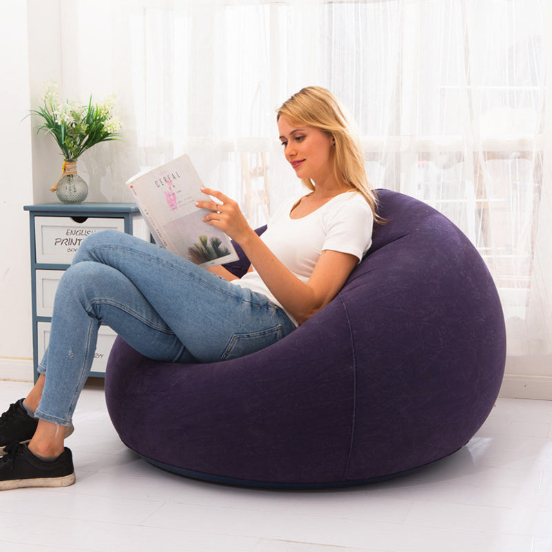 Large Lazy Inflatable Sofas Chair Flocking Flocking Sofa Chair Lounger Seat Bean Bag Sofa For Outdoor Living Room Camping Travel - Foot Air Pump