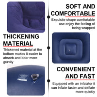 Large Lazy Inflatable Sofas Chair Flocking Flocking Sofa Chair Lounger Seat Bean Bag Sofa For Outdoor Living Room Camping Travel - Foot Air Pump