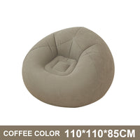 Large Lazy Inflatable Sofas Chair Flocking Flocking Sofa Chair Lounger Seat Bean Bag Sofa For Outdoor Living Room Camping Travel - Foot Air Pump
