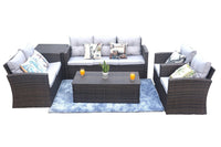 6pc Wicker Outdoor Patio Sofa Set