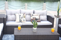 6pc Wicker Outdoor Patio Sofa Set