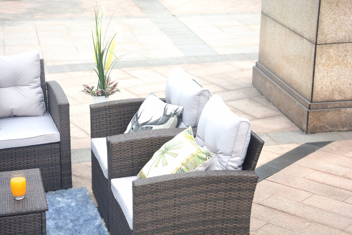 6pc Wicker Outdoor Patio Sofa Set
