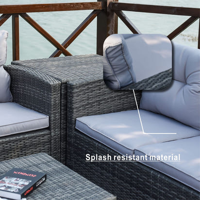 6pc Wicker Outdoor Patio Sofa Set