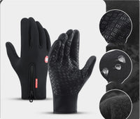 Winter Thermal Gloves Touch Screen Riding Motorcycle Sliding Waterproof Sports Gloves With Fleece